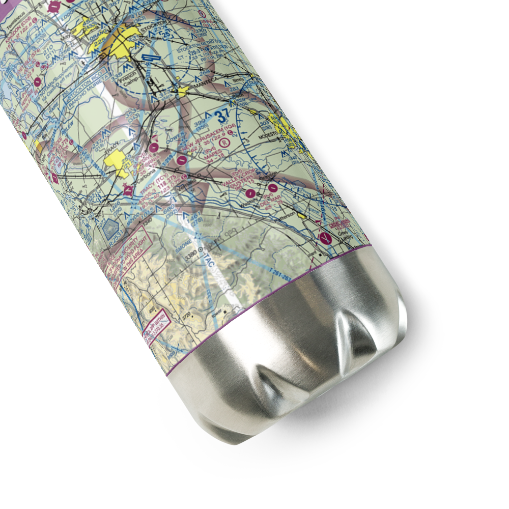 New Jerusalem Airport (1Q4) VFR Sectional Water Bottle 