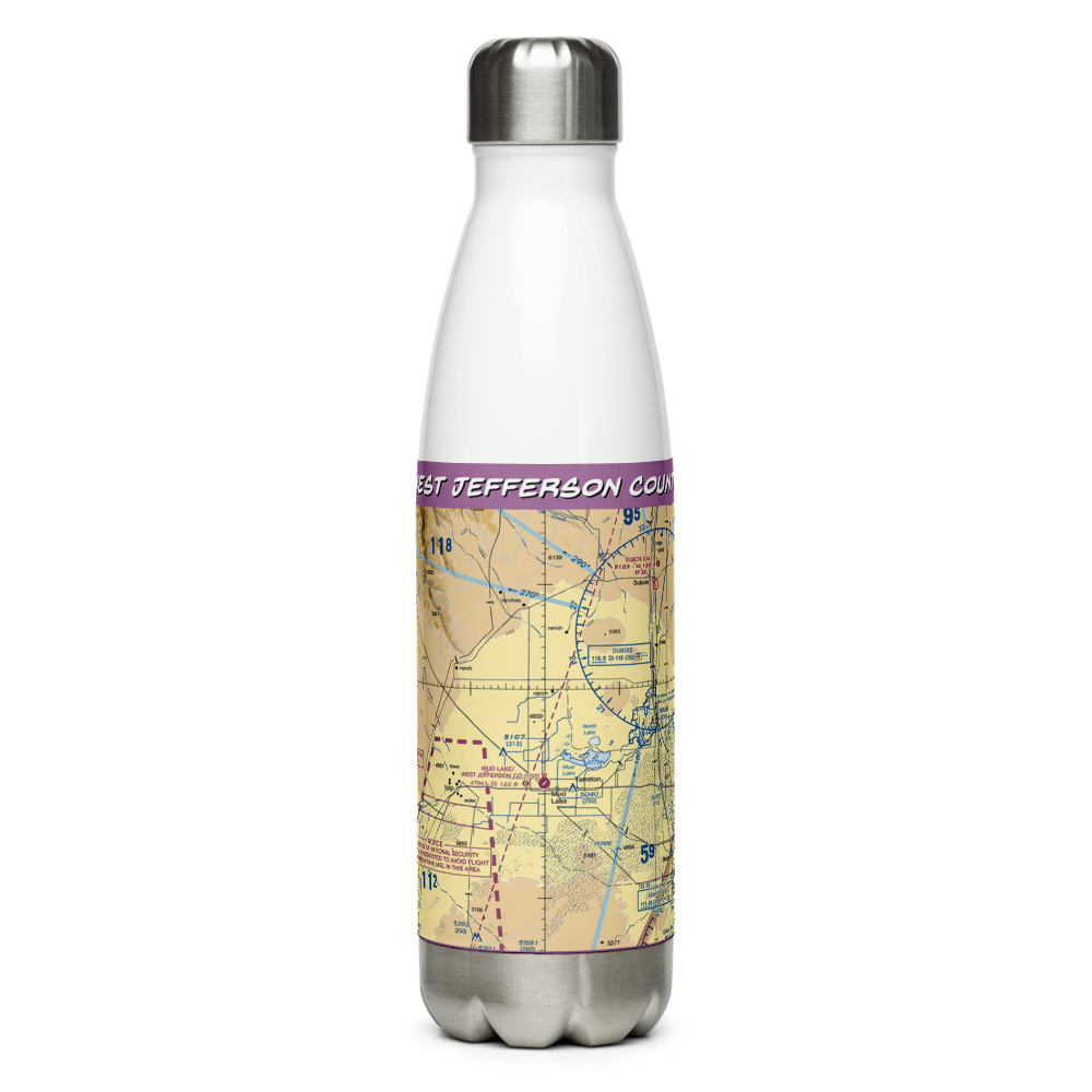 Mud Lake/West Jefferson County/ Airport (1U2) VFR Sectional Water Bottle 