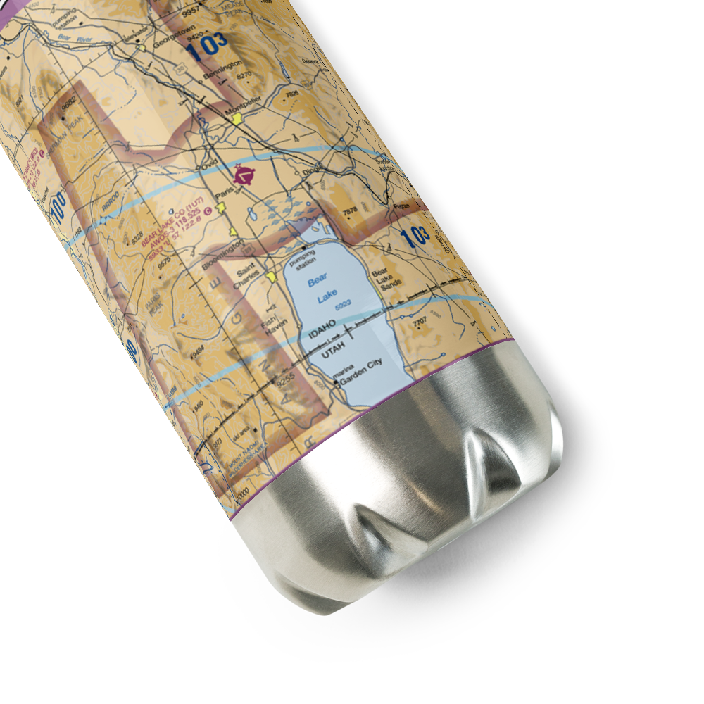 Bear Lake County Airport (1U7) VFR Sectional Water Bottle 