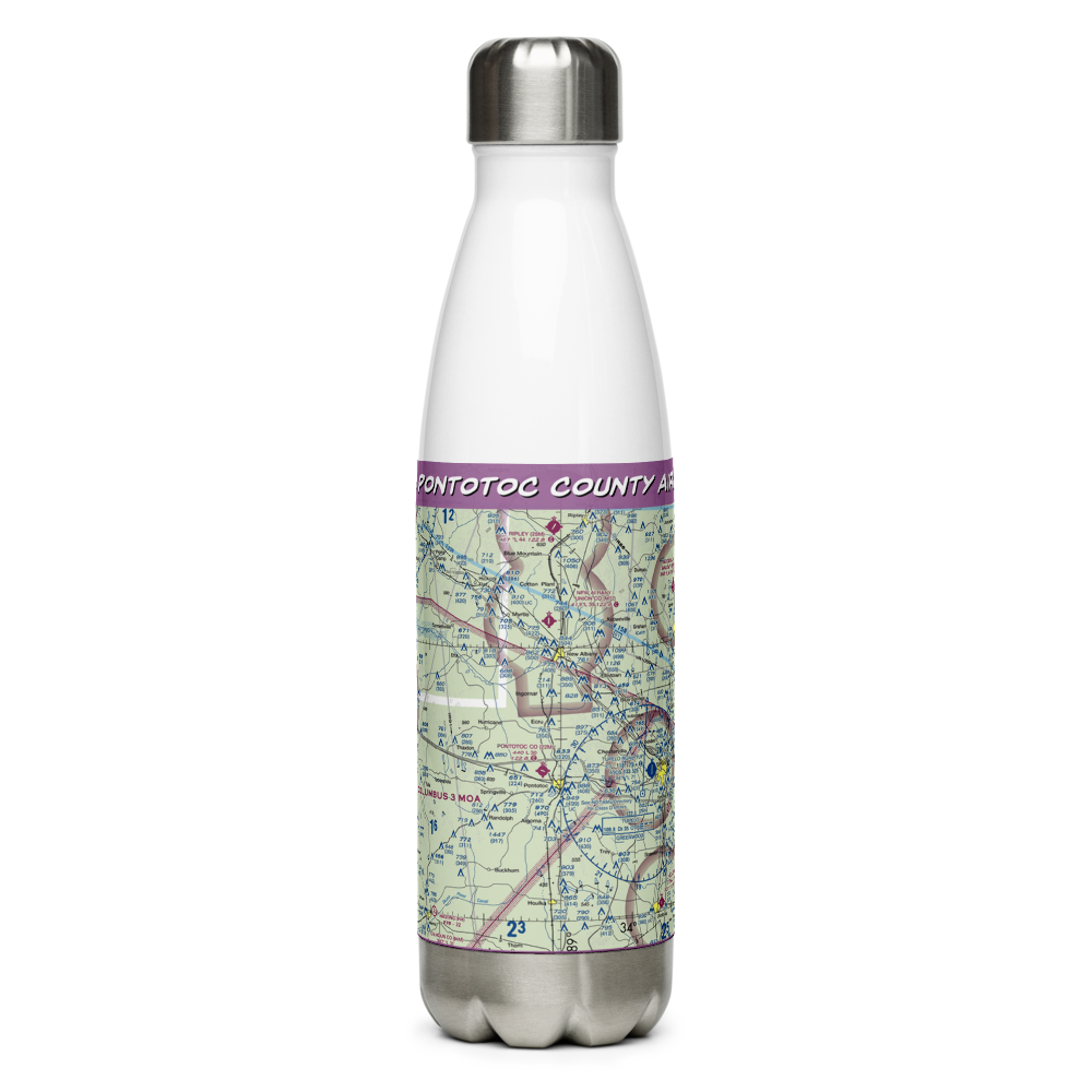 Pontotoc County Airport (22M) VFR Sectional Water Bottle 