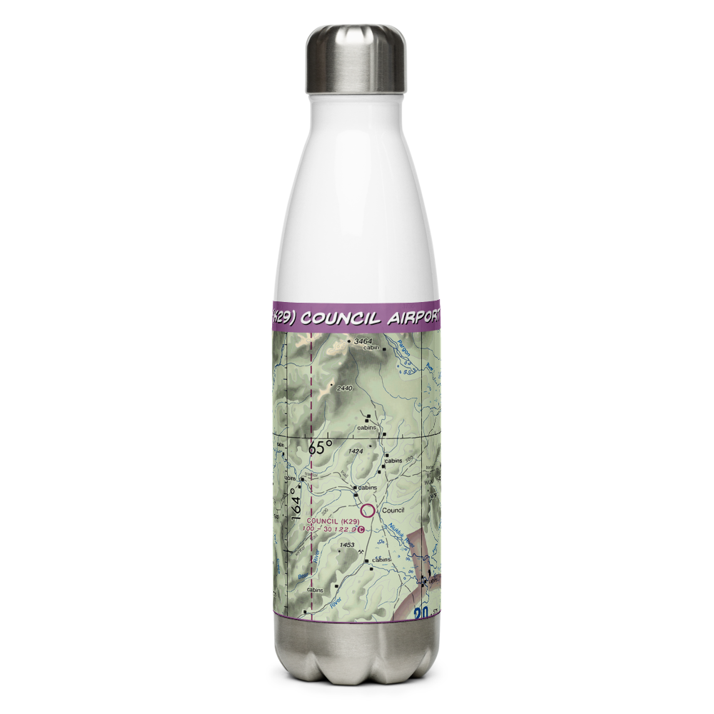 Council Airport (K29) VFR Sectional Water Bottle 