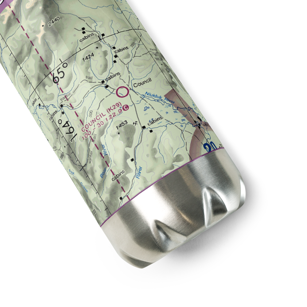 Council Airport (K29) VFR Sectional Water Bottle 