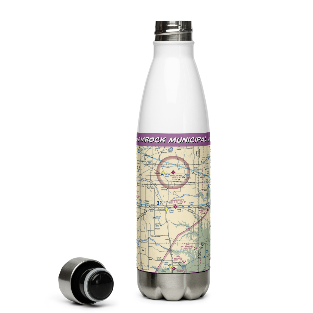 Shamrock Municipal Airport (2F1) VFR Sectional Water Bottle 
