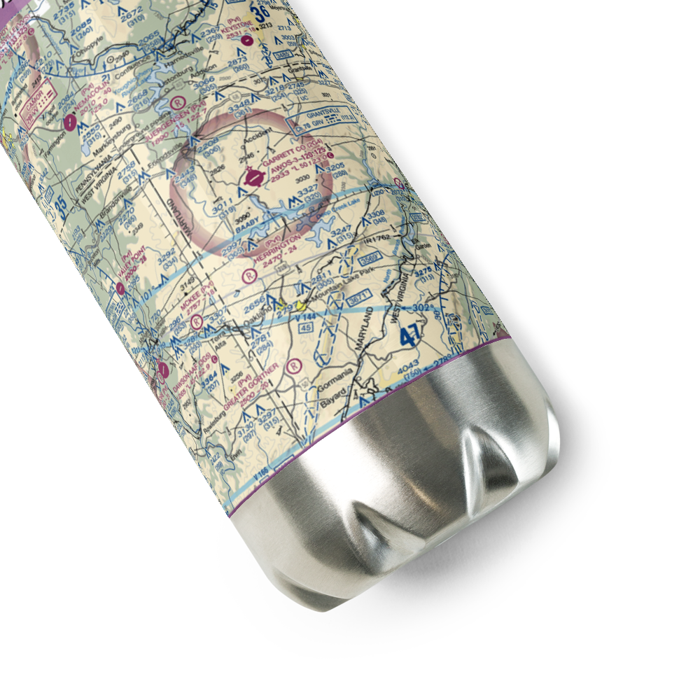 Garrett County Airport (2G4) VFR Sectional Water Bottle 