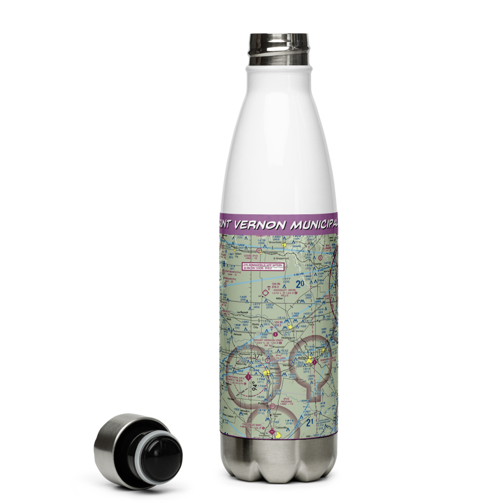 Mount Vernon Municipal Airport (2MO) VFR Sectional Water Bottle 
