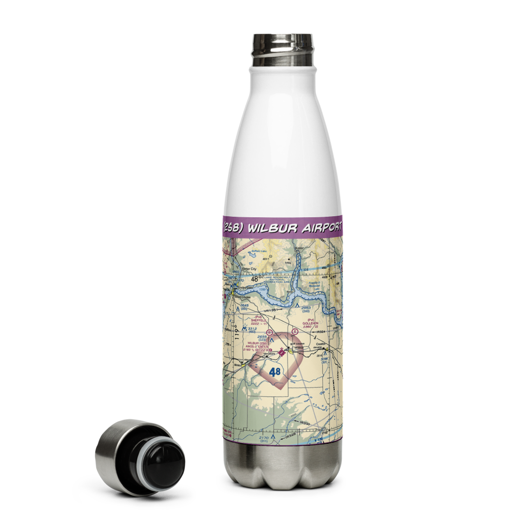 Wilbur Airport (2S8) VFR Sectional Water Bottle 
