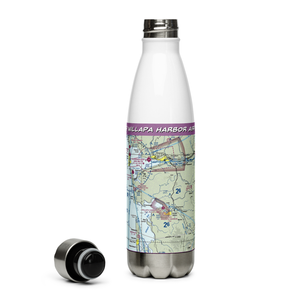 Willapa Harbor Airport (2S9) VFR Sectional Water Bottle 