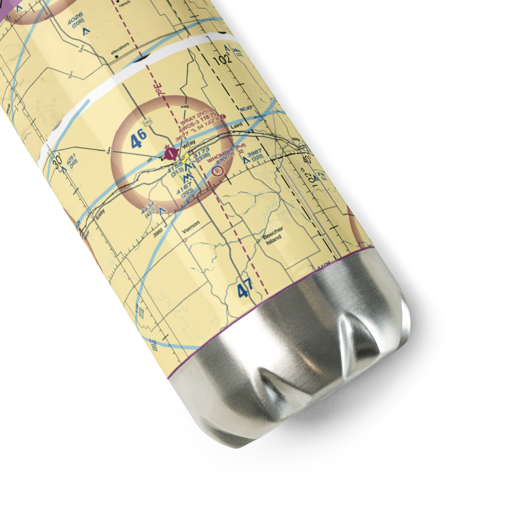 Wray Municipal Airport (2V5) VFR Sectional Water Bottle 