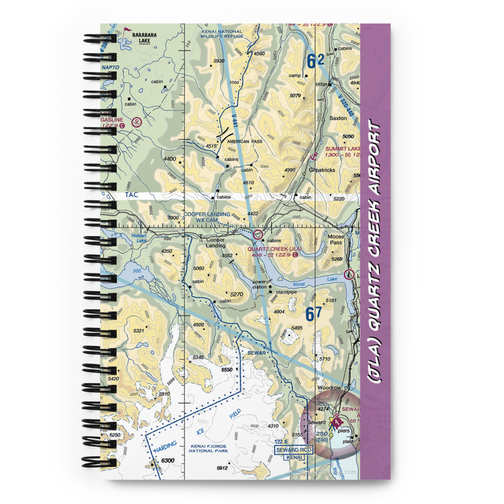 Quartz Creek Airport (JLA) VFR Sectional Notebook 