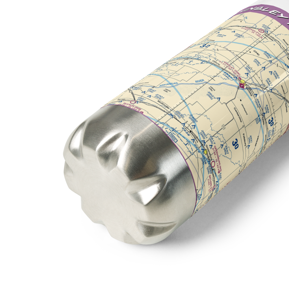 Kinsley Municipal Airport (33K) VFR Sectional Water Bottle 