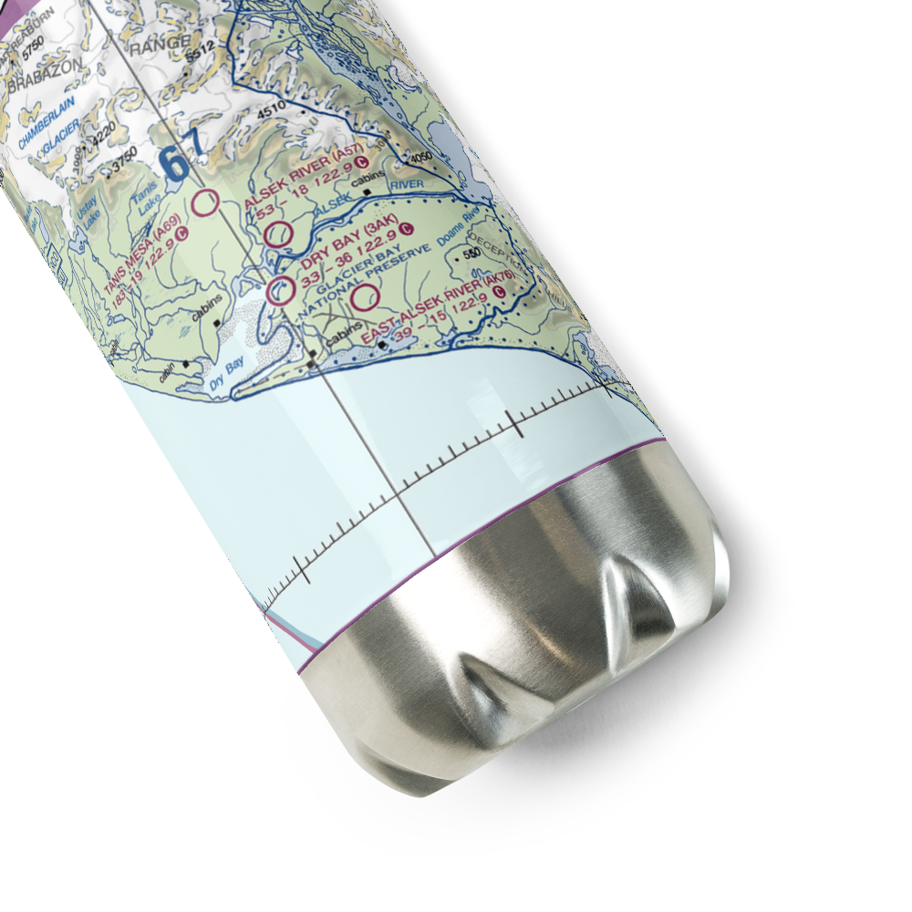 Dry Bay Airport (3AK) VFR Sectional Water Bottle 