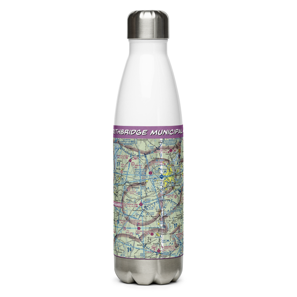 Southbridge Municipal Airport (3B0) VFR Sectional Water Bottle 