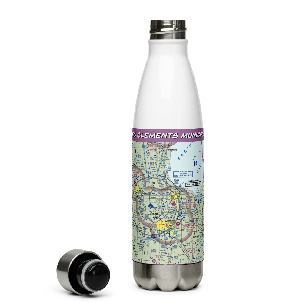 James Clements Municipal Airport (3CM) VFR Sectional Water Bottle 