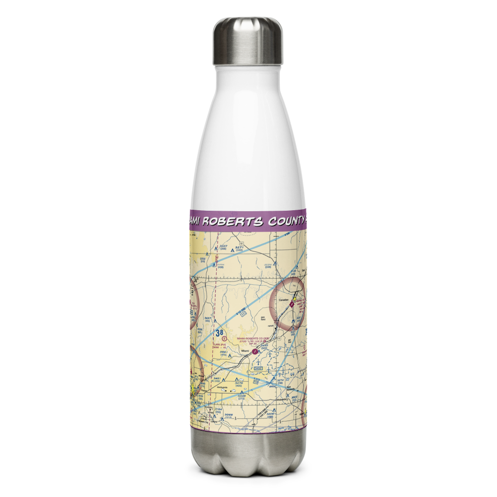 Miami Roberts County Airport (3E0) VFR Sectional Water Bottle 