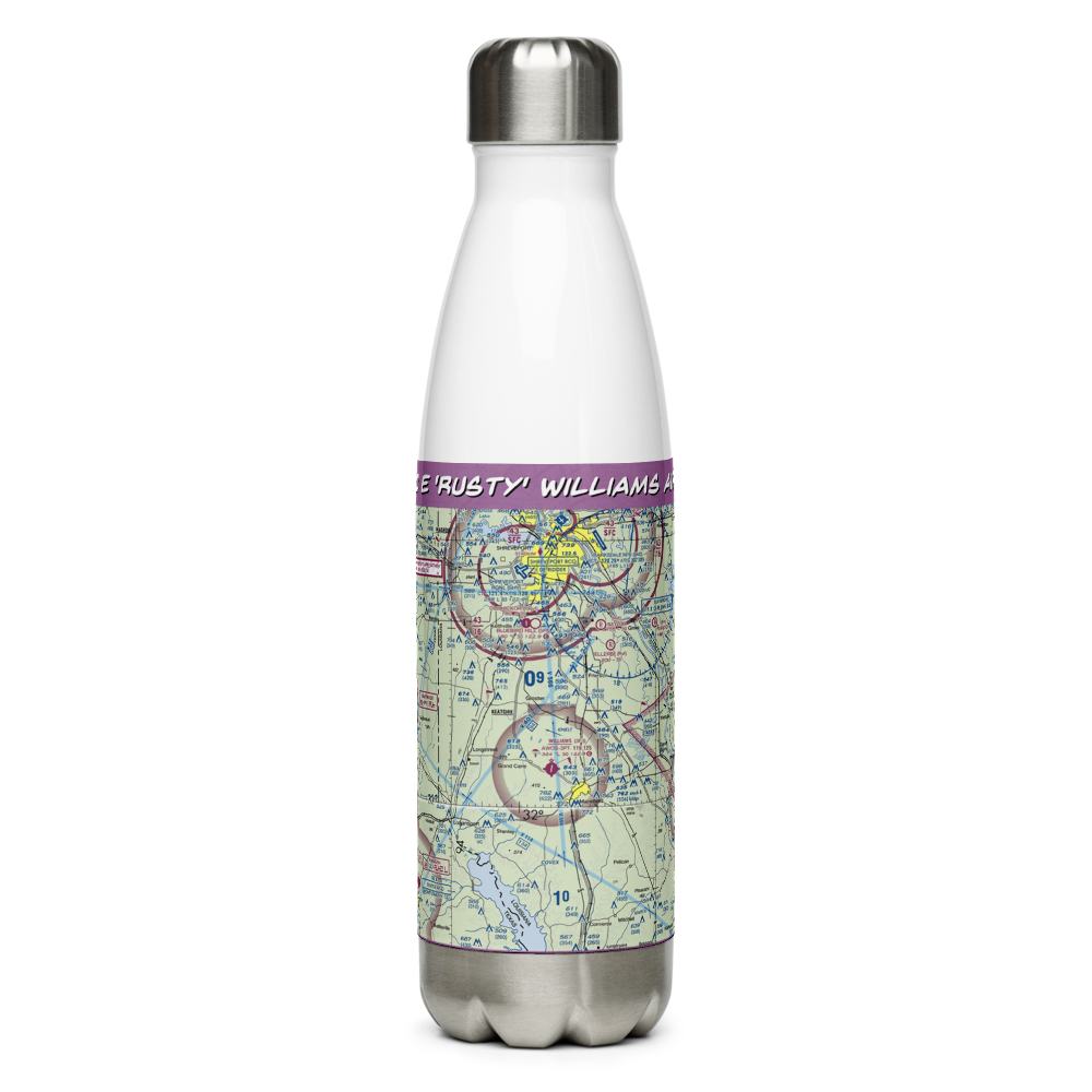 C E 'Rusty' Williams Airport (3F3) VFR Sectional Water Bottle 