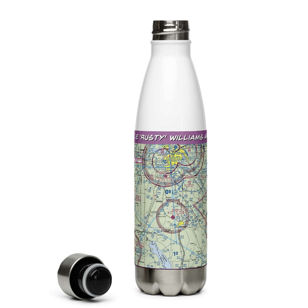 C E 'Rusty' Williams Airport (3F3) VFR Sectional Water Bottle 