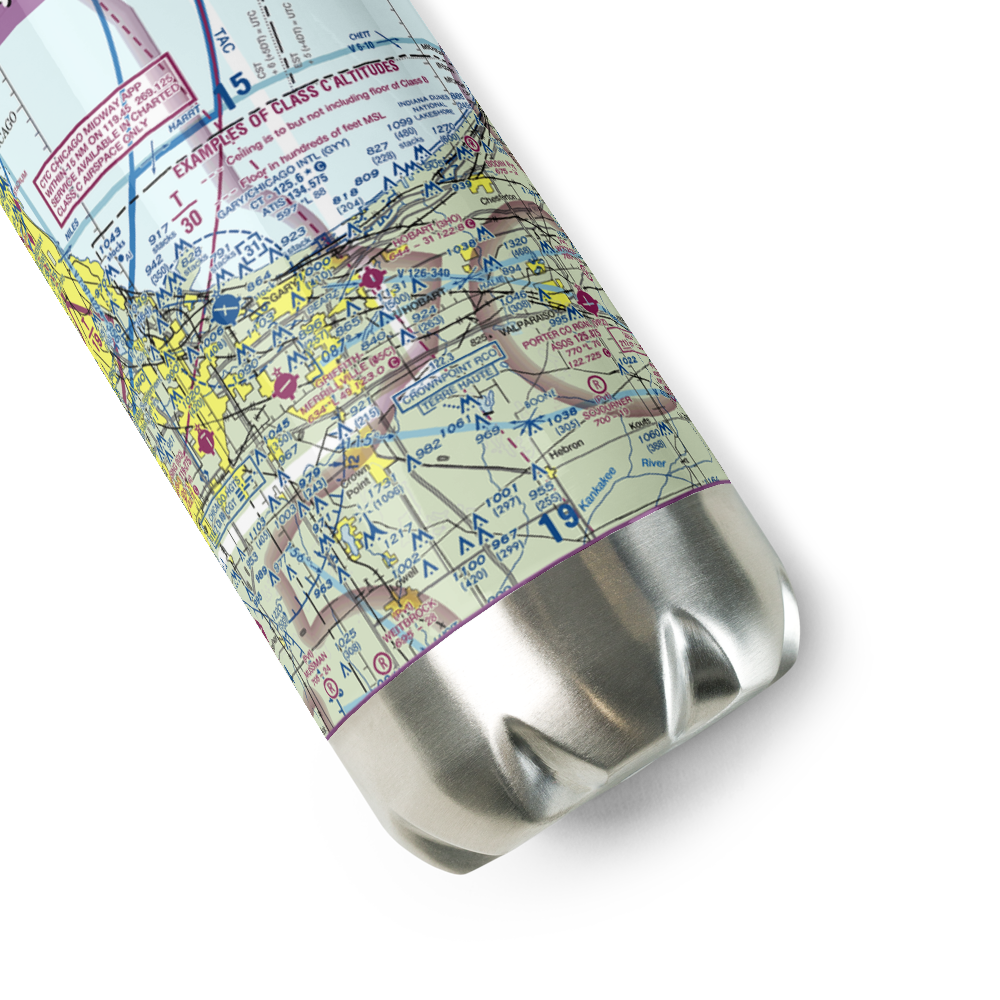 Hobart Sky Ranch Airport (3HO) VFR Sectional Water Bottle 