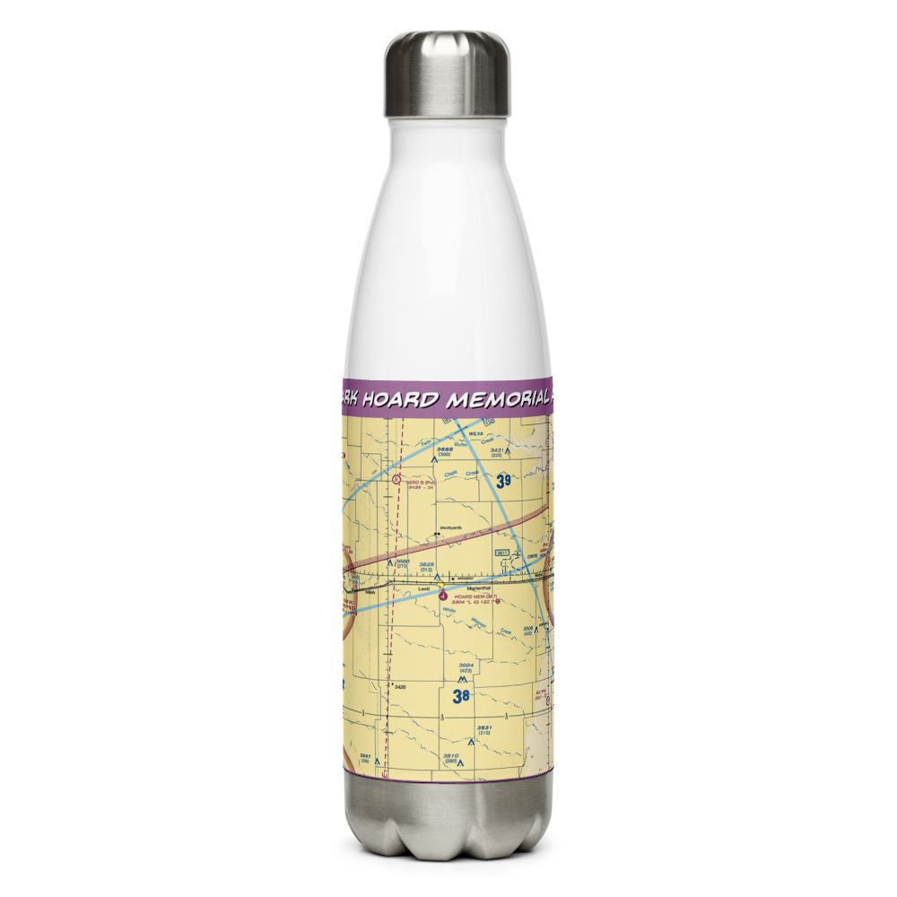Mark Hoard Memorial Airport (3K7) VFR Sectional Water Bottle 