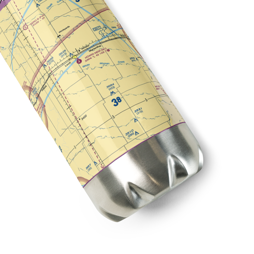 Mark Hoard Memorial Airport (3K7) VFR Sectional Water Bottle 
