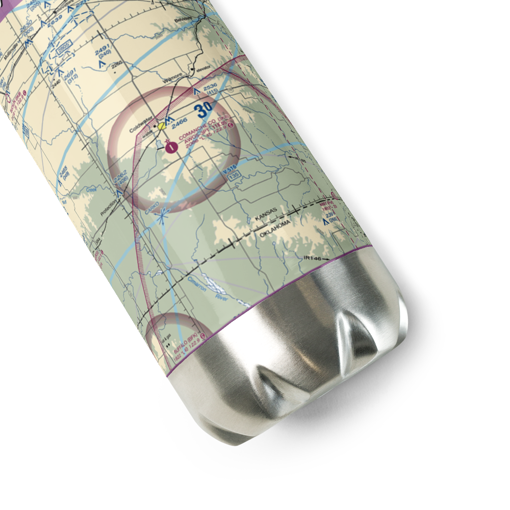 Comanche County Airport (3K8) VFR Sectional Water Bottle 