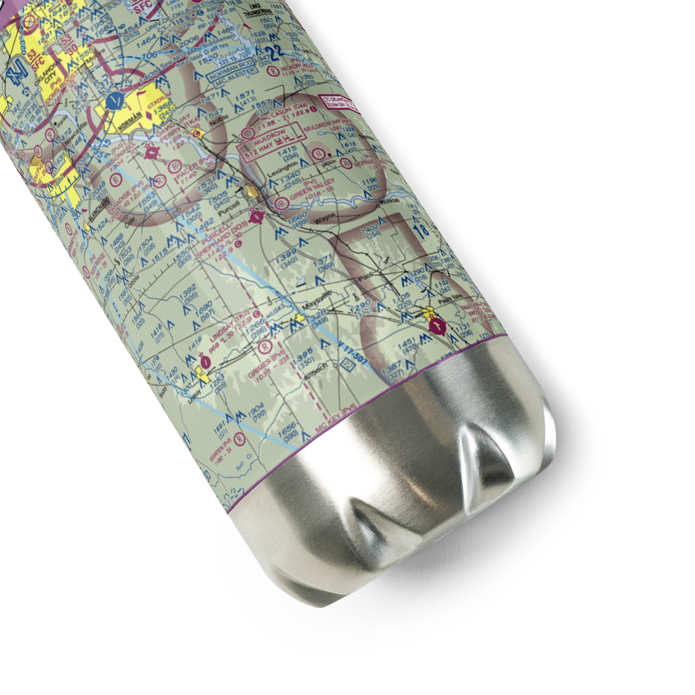 Purcell Municipal - Steven E. Shephard field (3O3) VFR Sectional Water Bottle 