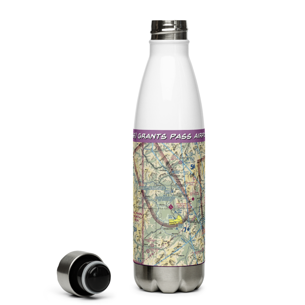 Grants Pass Airport (3S8) VFR Sectional Water Bottle 
