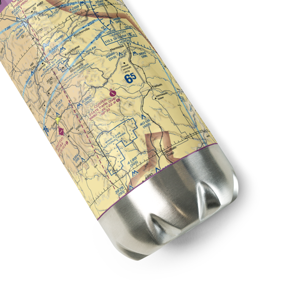 Custer State Park Airport (3V0) VFR Sectional Water Bottle 