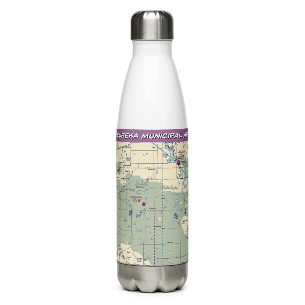 Eureka Municipal Airport (3W8) VFR Sectional Water Bottle 