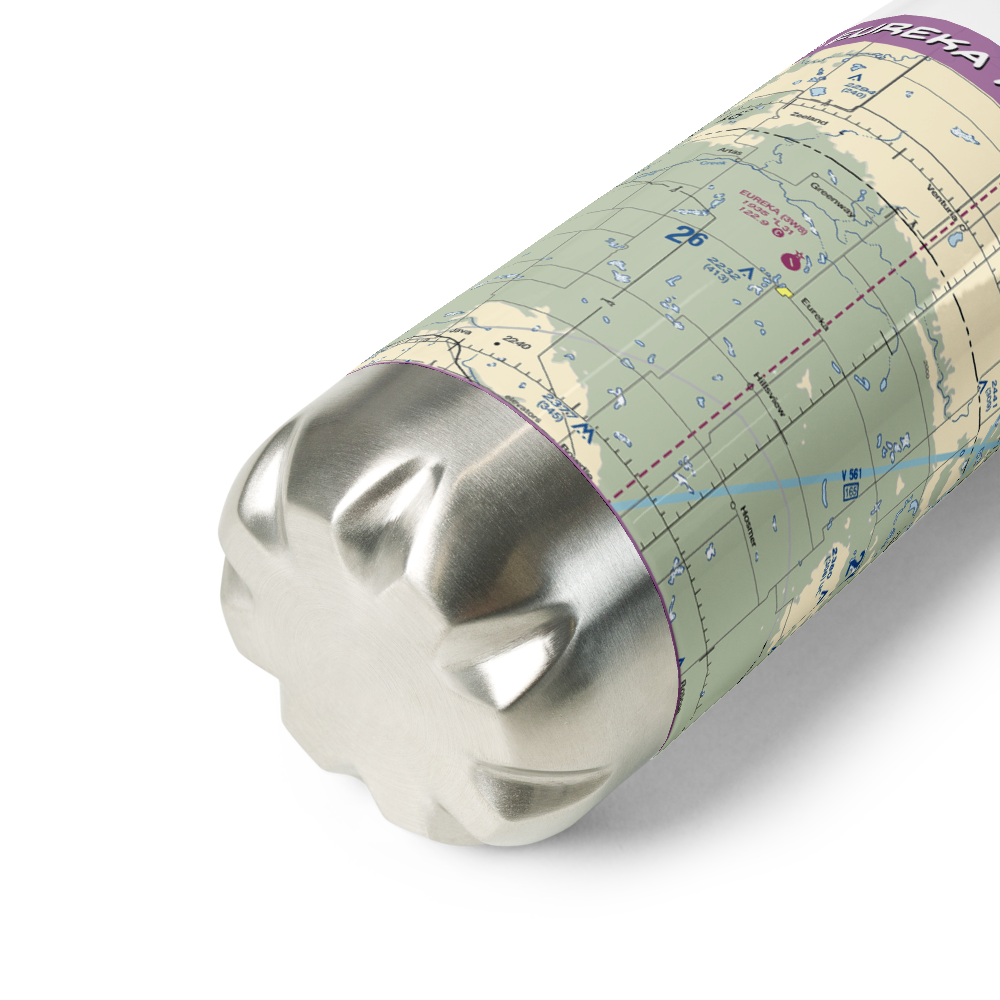 Eureka Municipal Airport (3W8) VFR Sectional Water Bottle 