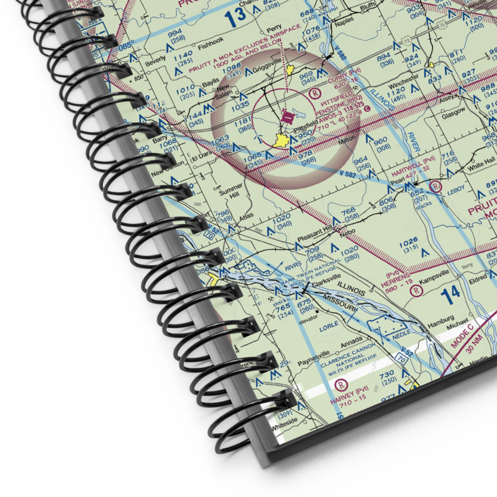 Kinsey RLA Restricted Landing Area (IL12) VFR Sectional Notebook 