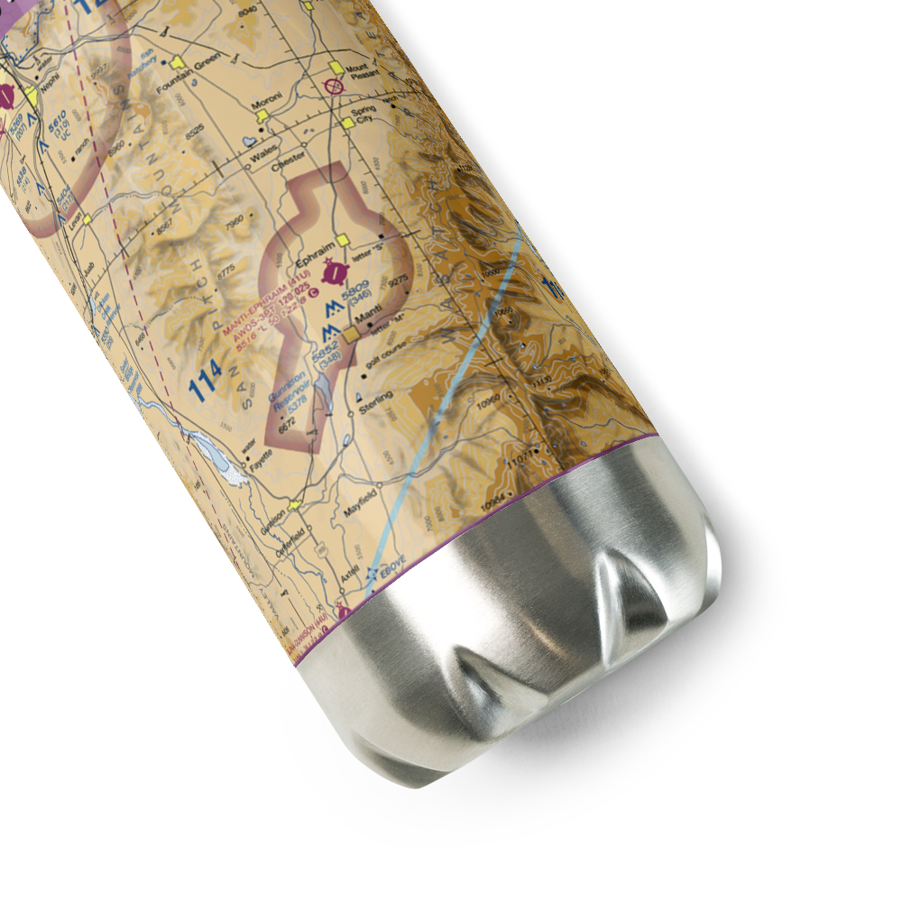 Manti-Ephraim Airport (41U) VFR Sectional Water Bottle 