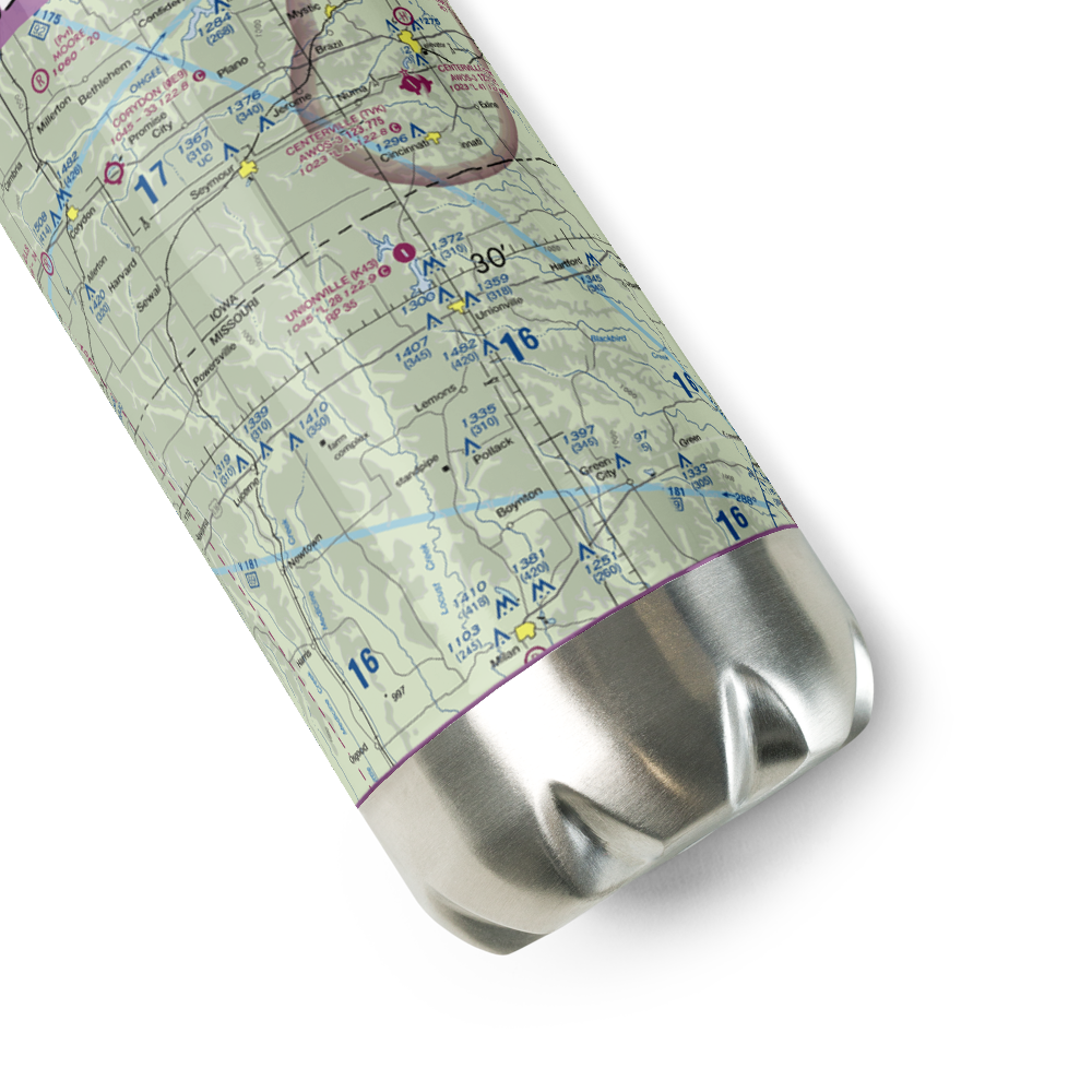 Unionville Municipal Airport (K43) VFR Sectional Water Bottle 
