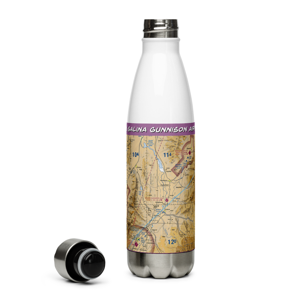 Salina Gunnison Airport (44U) VFR Sectional Water Bottle 