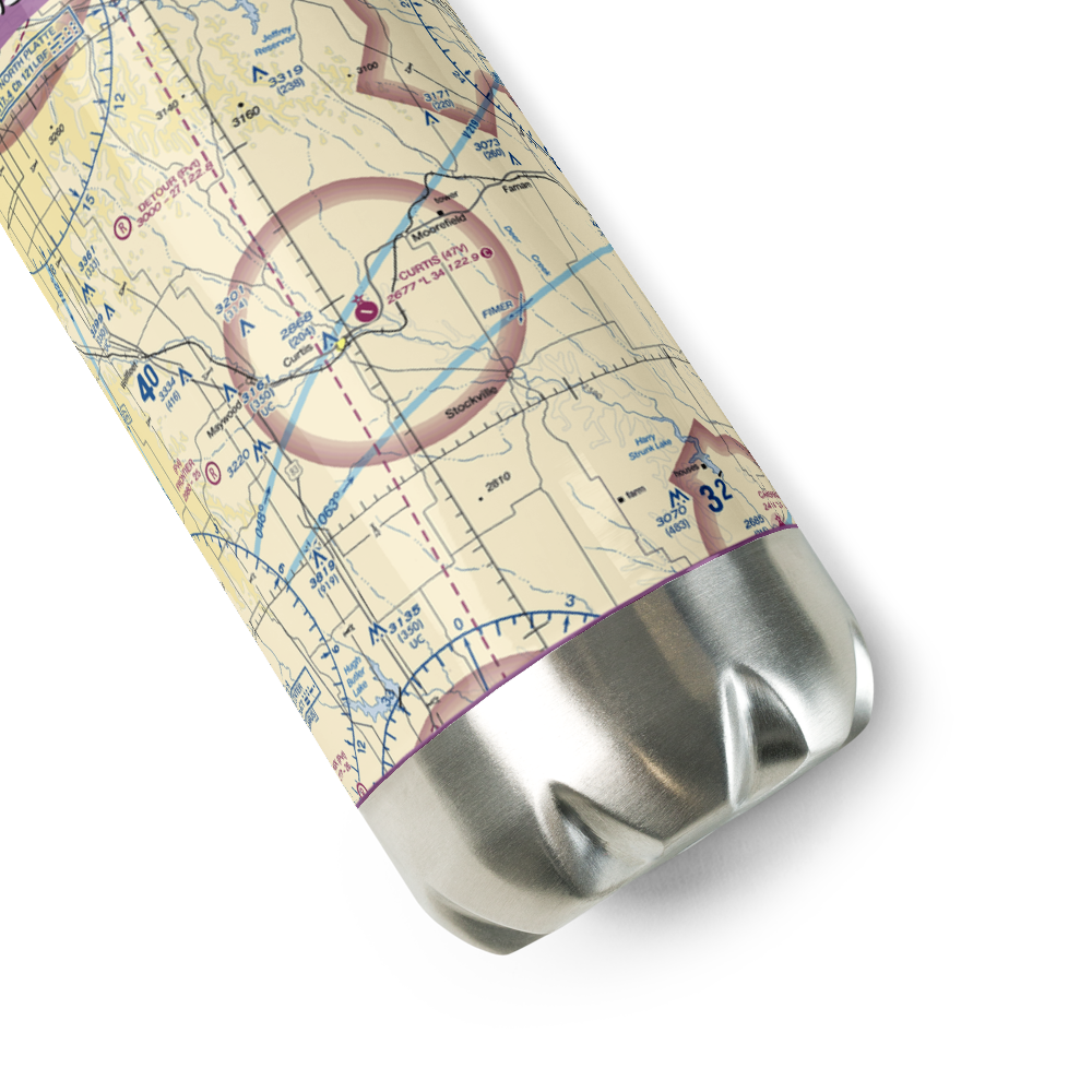 Curtis Municipal Airport (47V) VFR Sectional Water Bottle 