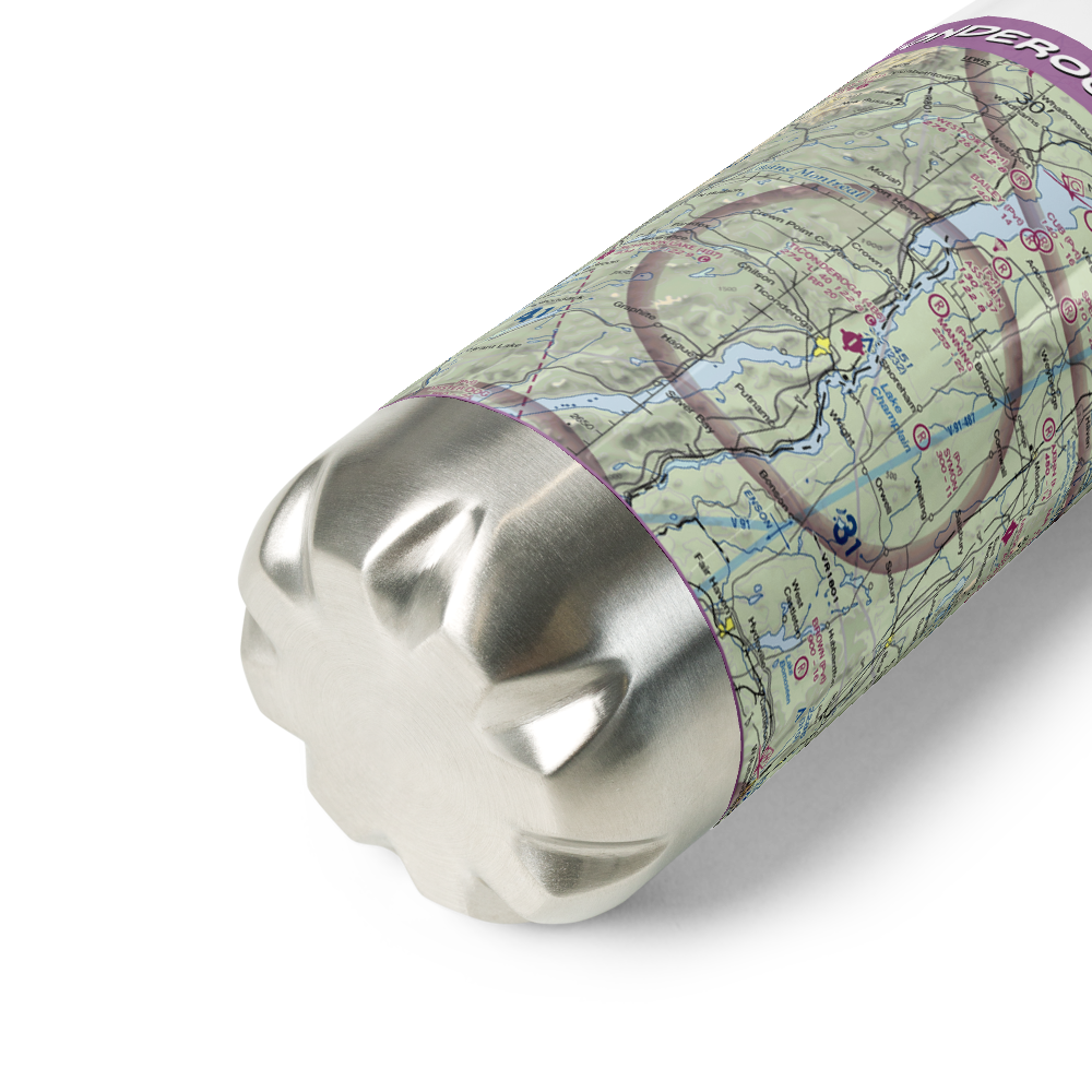 Ticonderoga Municipal Airport (4B6) VFR Sectional Water Bottle 