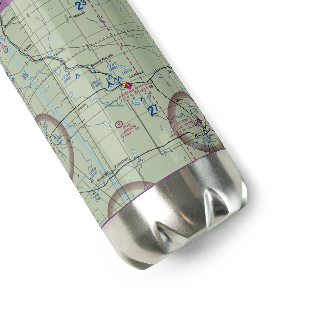 La Moure Rott Municipal Airport (4F9) VFR Sectional Water Bottle 