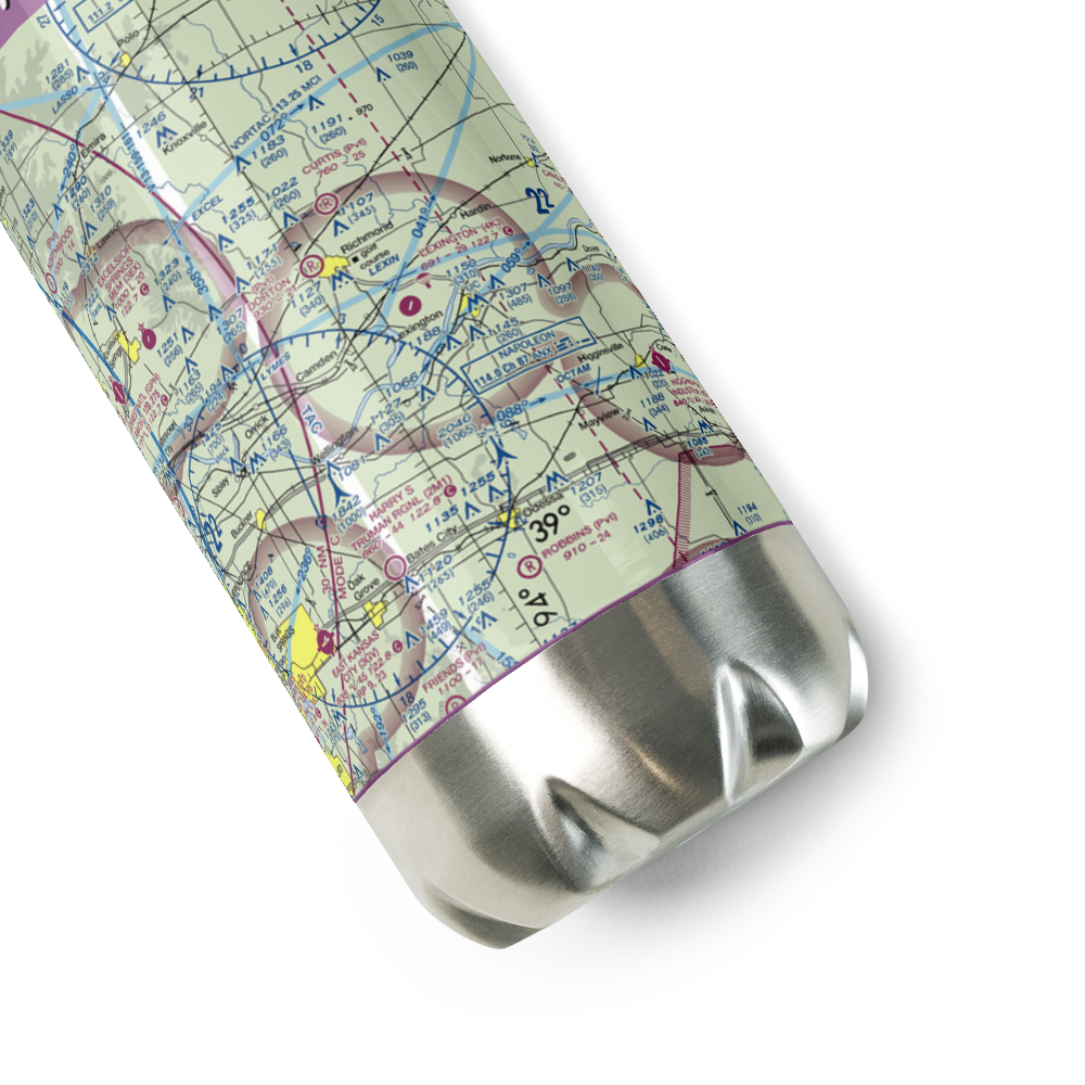 Lexington Municipal Airport (4K3) VFR Sectional Water Bottle 