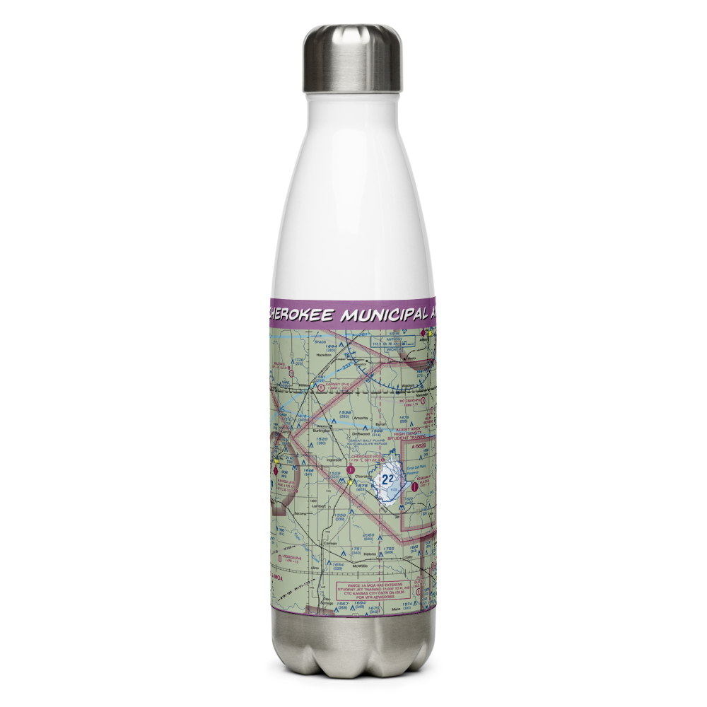 Cherokee Municipal Airport (4O5) VFR Sectional Water Bottle 