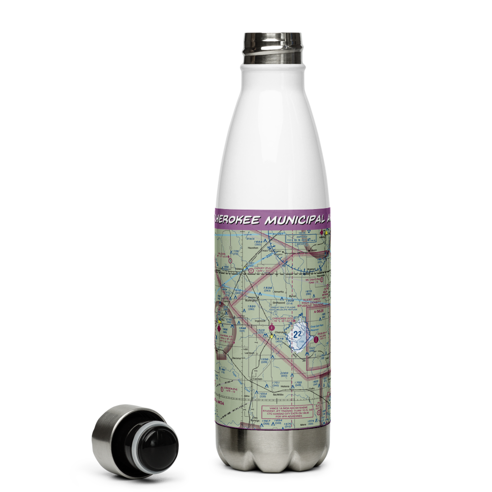 Cherokee Municipal Airport (4O5) VFR Sectional Water Bottle 