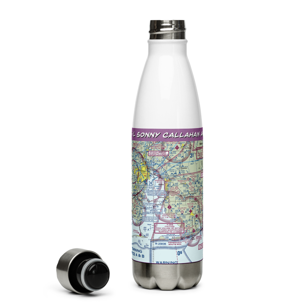 H L Sonny Callahan Airport (CQF) VFR Sectional Water Bottle 
