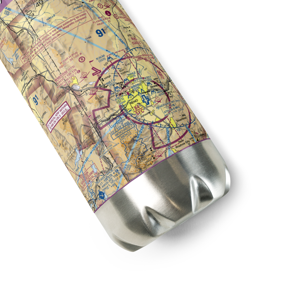 Reno-Stead Airport (RTS) VFR Sectional Water Bottle 