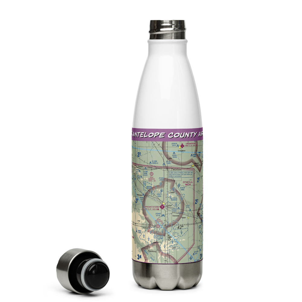 Antelope County Airport (4V9) VFR Sectional Water Bottle 