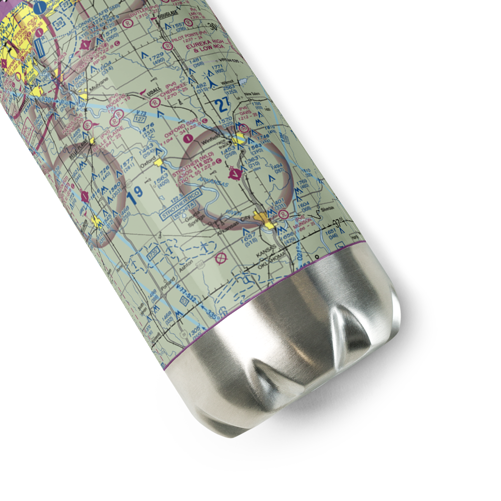 Oxford Municipal Airport (55K) VFR Sectional Water Bottle 
