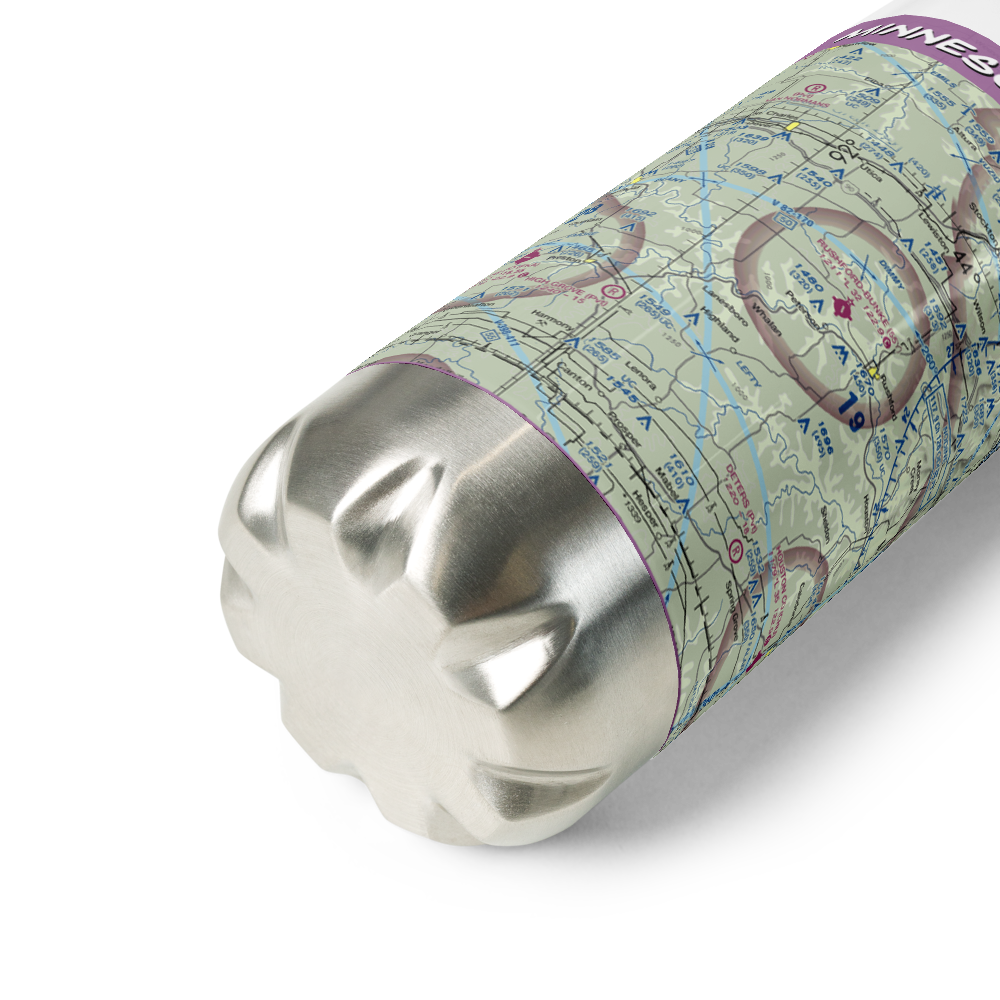 Rushford Municipal Airport - Robert W Bunke Field (55Y) VFR Sectional Water Bottle 