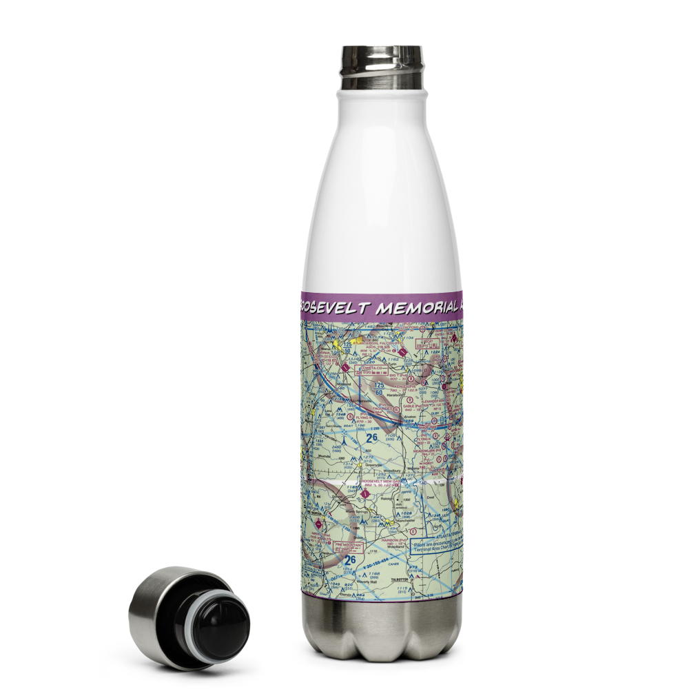 Roosevelt Memorial Airport (5A9) VFR Sectional Water Bottle 