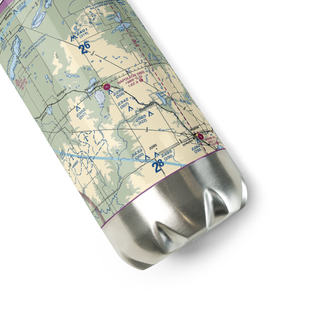 Napoleon Municipal Airport (5B5) VFR Sectional Water Bottle 