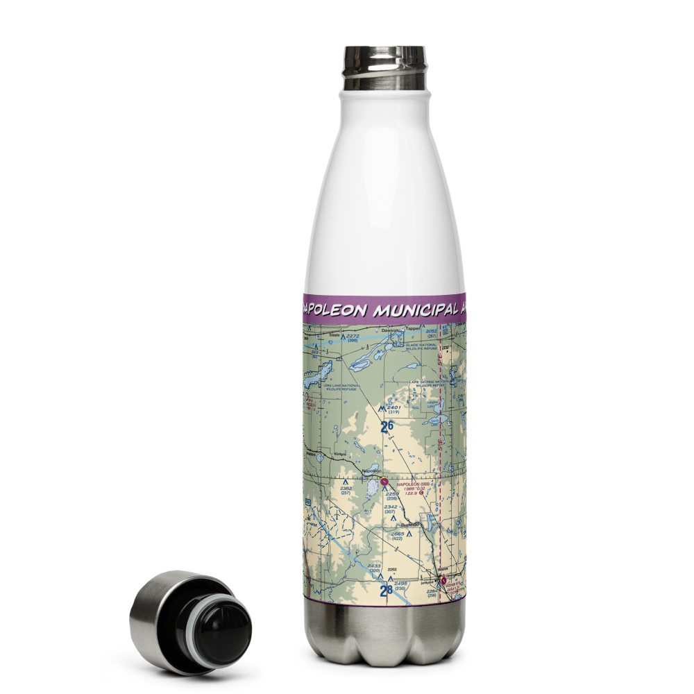 Napoleon Municipal Airport (5B5) VFR Sectional Water Bottle 