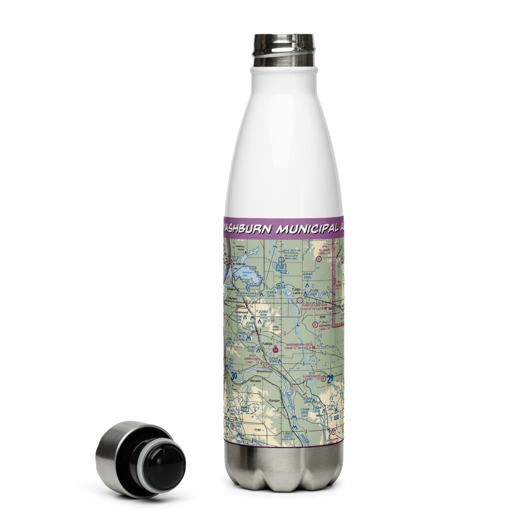 Washburn Municipal Airport (5C8) VFR Sectional Water Bottle 