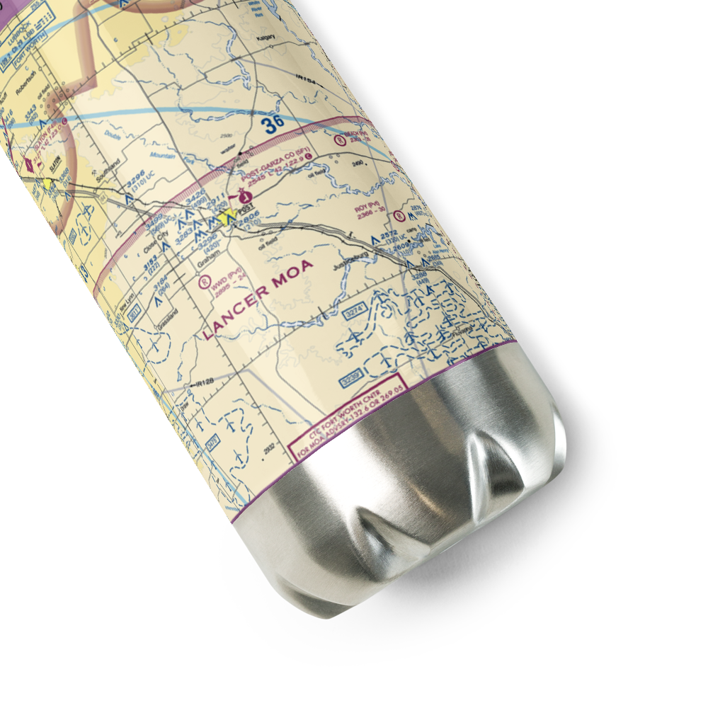 Post Garza County Municipal Airport (5F1) VFR Sectional Water Bottle 