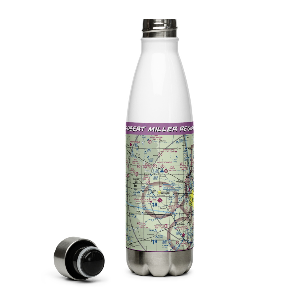 Casselton Robert Miller Regional Airport (5N8) VFR Sectional Water Bottle 